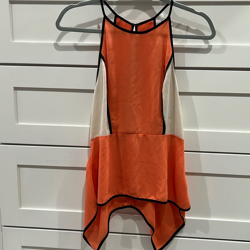 Orange and Cream top with black detail